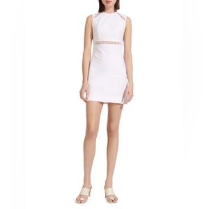 Staud Cricket Cut Out Mini Dress White Linen Size 12